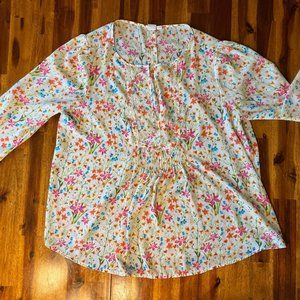 White Floral Gap Tunic Blouse (See Condition Notes)